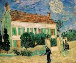 Det Hvide Hus om natten. juni 1890 af Vincent van Gogh
