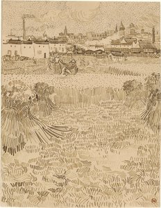 Arles. Udsigt fra hvedemarkerne (1888) af Vincent van Gogh
