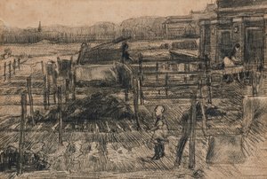 Baghave med to figurer (1882) af Vincent van Gogh