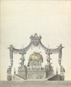 Katafalke af kejserinde Katarina den Store af Rusland Side Elevation., 1796.