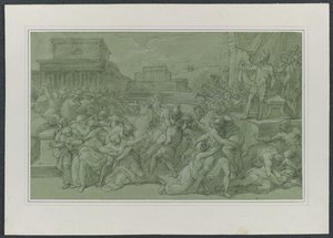 Voldtægt af sabinerne, ca. 1820. af Vincenzo Camuccini