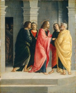 Kristus instruerer Peter og Johannes i at forberede sig til påsken af Vincenzo Civerchio