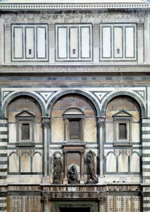 Johannes Døberen, hans bøddel og Salome (Detalje af dåbskirken i Firenze) - Skulptur af Vincenzo Danti