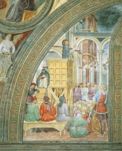 The Miracle of the Cloud, detaljer fra Stories of Saint Peter Martyr, af Vincenzo Foppa