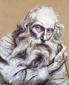 Selvportræt af Vincenzo Gemito (1852-1929), tempera på papir, 50x40 cm