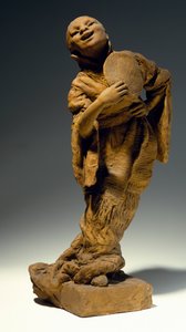 Sangerinde, af Vincenzo Gemito (1852-1929), terrakottastatue, Italien