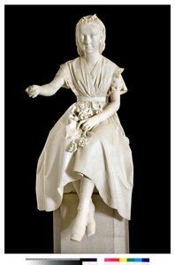 Portræt af Marquise Virginia Busti Porro som en ung pige eller ung dame, der tilbyder en blomst