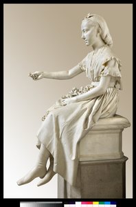 Portræt af Marquise Virginia Busti Porro som en ung pige eller ung dame, der tilbyder en blomst