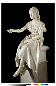 Portræt af Marquise Virginia Busti Porro som en ung pige eller ung dame, der tilbyder en blomst