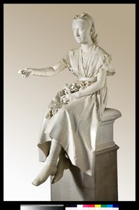 Portræt af Marquise Virginia Busti Porro som en ung pige eller ung dame, der tilbyder en blomst