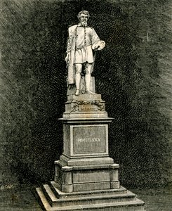 Monumentet til Antonio Allegri da Correggio, af Vincenzo Vela (1820-1891), Correggio, Emilia-Romagna, Italien