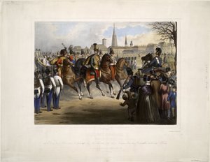 Nicholas I af Rusland som øverste oberst for 9. Husarregiment Graf Nádasdy ved Glacis i