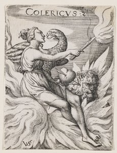 Kolerisk temperament, ca. 1530-62 (gravering) af Virgilius the elder Solis
