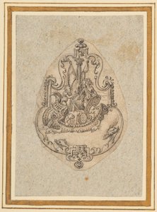 Design til et pendel, der viser Bacchus til søs af Virgilius the elder Solis
