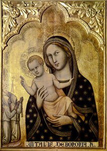 Madonna med barn. 1345-1350. (tempera og guld på panel)