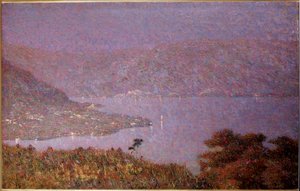Kærlighedens perle (Nebbiolina sul lago) (tåge på søen, tåge på søen) Maleri af Vittore Grubicy de Dragon (1851-1920) 1896 Dim 33,5x51 cm Milano, Galleria d