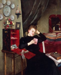 Søde minder, maleri af Vittorio Matteo Corcos (1859-1933), olie på lærred, 50x61 cm