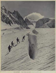 I Dauphine-regionen i de franske alper: en sprække på gletscheren Blanc på Barre des Ecrins af Vittorio Sella