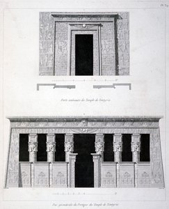 En døråbning og portal ved Tentyris-templet, 1800-tallet