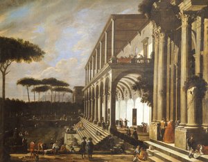 Festmåltid i villaen Poggioreale, af Viviano Codazzi (ca. 1604-1670)