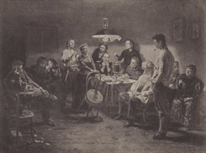 Aftenselskab af Vladimir Egorovic Makovsky