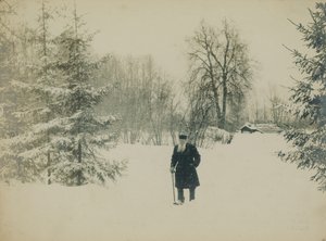 Count Lev Nikolayevich Tolstoy walking.dani af Vladimir Grigorievich Chertkov