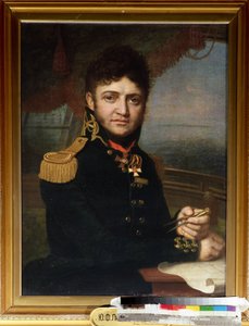 ""Portræt af navigatør og embedsmand Yuri Lisyansky (Lisiansky ou Lisianski) (1773-1837)"" Peinture de Vladimir Borovikovsky (Borovikovski) (1757-1825) 1810 State Central Navy Museum Saint Petersbourg af Vladimir Lukich Borovikovsky