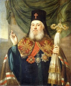 Portræt af Platon, Metropolitan of Moscow og Column