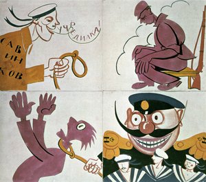 Karikatur mod den grundlovgivende forsamling af Vladimir Mayakovsky