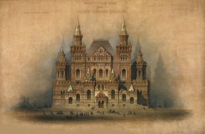 Godkendt design af det historiske museums bygning, 1875 af Vladimir Ossipovitch Sherwood