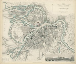 Kort over Petersborg, 1834 af W.B. Clarke