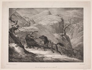 En scene fra Mount St. Bernard Pass af WIlhelm Heuer