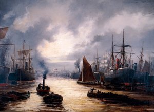 The Pool of London, 1892 af WJ Baker