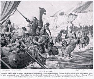 Saxon Raiders, illustration fra "Hutchinson