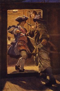 Illustration til kidnappet (farve litho)