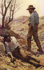 Burkes død (farve litho)