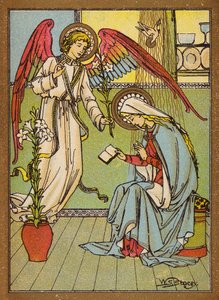 Bebudelsen af den hellige jomfru Maria (farvelitografi)