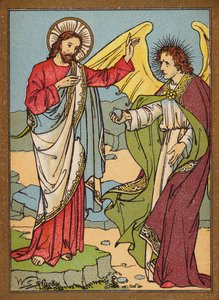 Jesu fristelse (farvelitografi) af W.S. Stacey