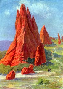 The Garden of the Gods i Colorado, ca. 1880 (gravering) af W. (after) Kranz