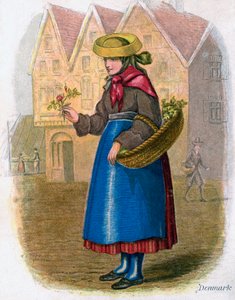 Dansk kvinde sælger blomster, 1809.