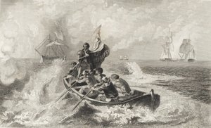 Slaget ved Lake Erie (litho) af John Ward Dunsmore