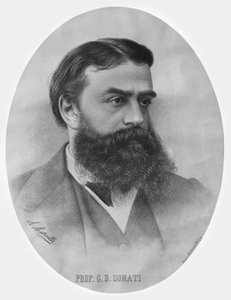 Portræt af Giovanni Battista Donati (1826-1873), italiensk matematiker og astronom, gravering af John Ward Dunsmore