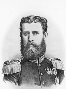 Portræt af prins Leopold af Hohenzollern-Sigmaringen (1835-1905), preussisk kandidat til den spanske trone, gravering