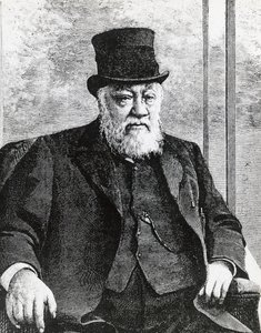 Portræt af Stephanus Johannes Paulus Kruger (1825-1904), præsident for Den Sydafrikanske Republik (eller Transvaal), ledede boerkrigen mod englænderne, gravering af John Ward Dunsmore