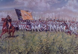 Slaget ved Chippawa (farve litho) af John Ward Dunsmore