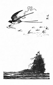 Svalen svævede højt op i luften, c1930 af William Heath Robinson