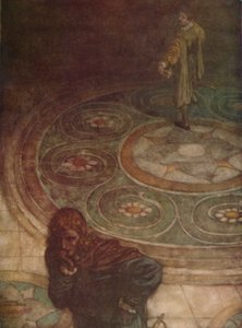 Viola: Endnu en barsk strid! Whoeer I Woo, Myself Would Be His Wife., 1923 af William Heath Robinson