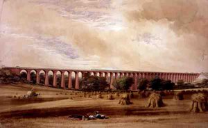 Welwyn Viaduct, ca. 1850 (akvarel på papir) af W. Humber