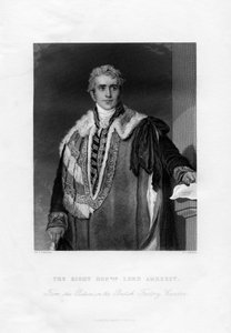 William Pitt Amherst, 1. Earl Amherst, Indiens generalguvernør, 1800-tallet.