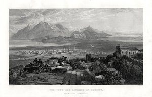 Byen og landtangen i Korinth fra Akropolis, Grækenland, 1887